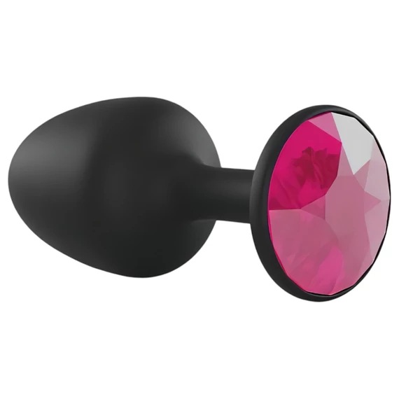Dorcel Geisha Plug Ruby L - čierny anál stavec s ružovým kameňom