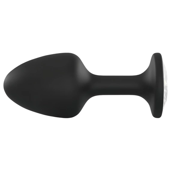 Dorcel Geisha Plug Diamond XL - čierny análny kolík s bielym kameňom