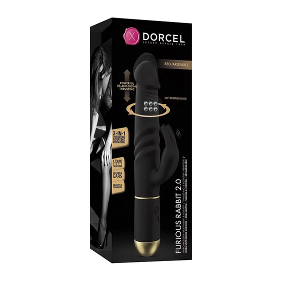 Dorcel Furious Rabbit 2.0 - čierny vibrátor s ramenom na klitoris