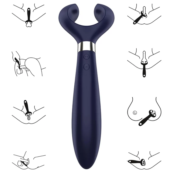 Satisfyer Endless Fun - nabíjateľný, vodotesný párový vibrátor (modrý)