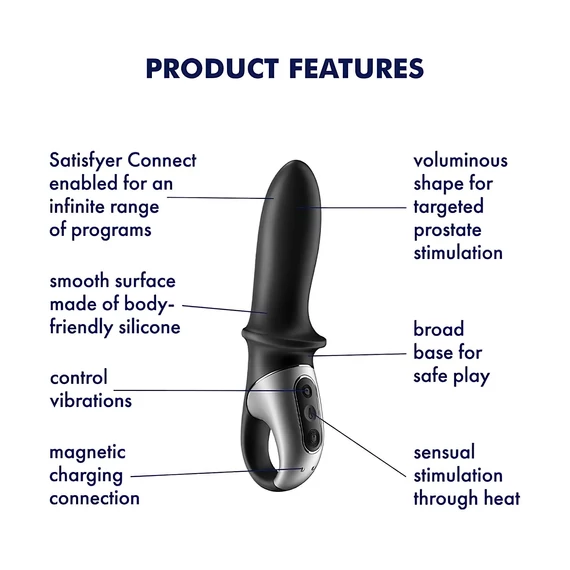 Satisfyer Horúca vášeň - inteligentný ohrievací análny vibrátor (čierny)