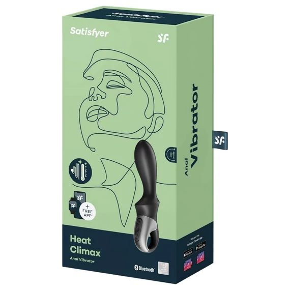 Satisfyer Heat Climax - inteligentný čierny análny vibrátor s ohrevom