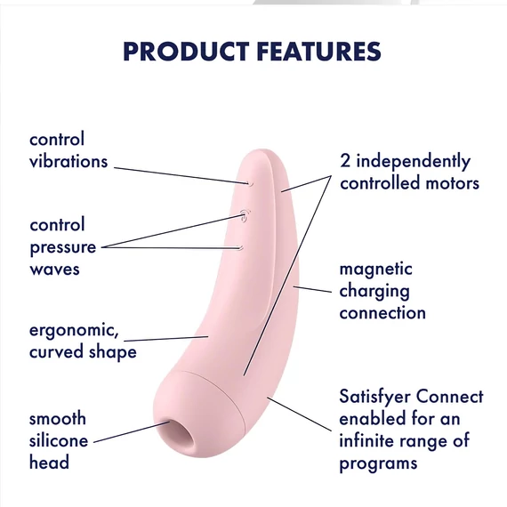 Satisfyer Curvy 2+ - inteligentný klitoriálny vibrátor s vlnami (ružový)