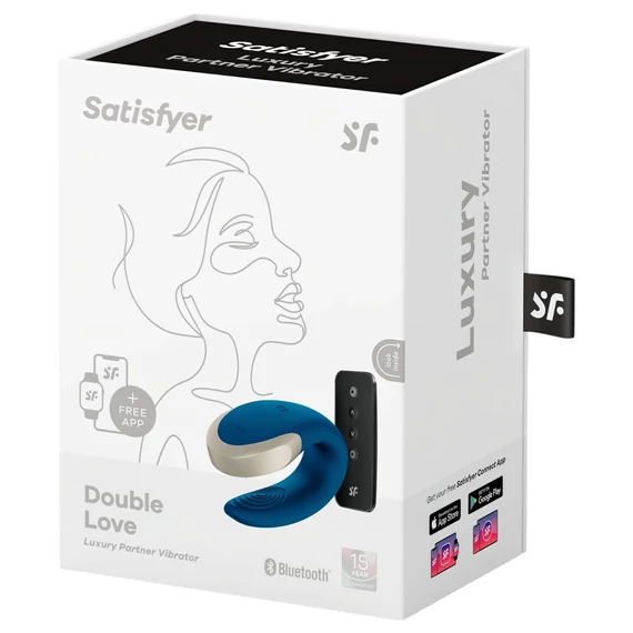 Satisfyer Double Love - inteligentný párový vibrátor (modrý)