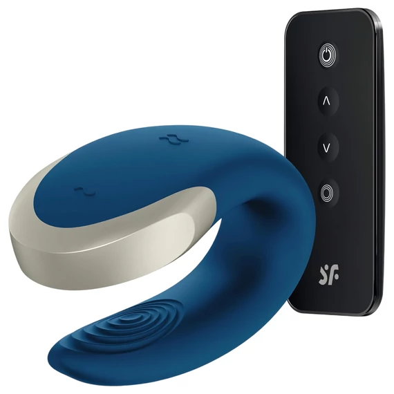 Satisfyer Double Love - inteligentný párový vibrátor (modrý)
