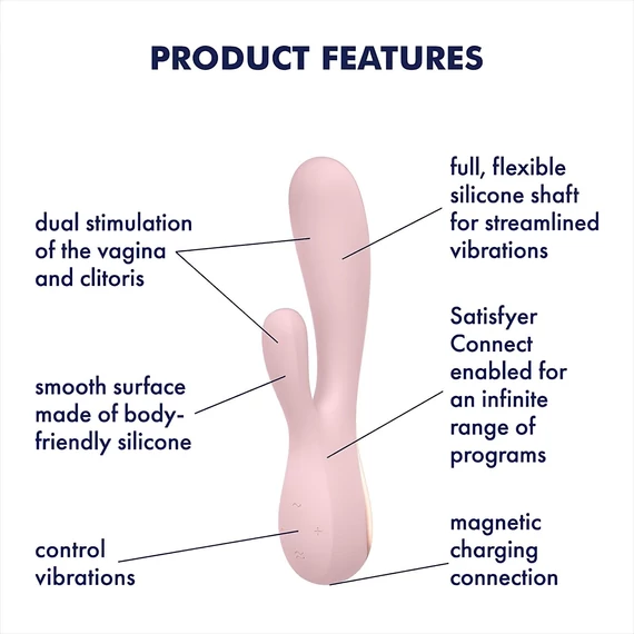Satisfyer Mono Flex - inteligentný vodotesný vibrátor (jemne ružový)