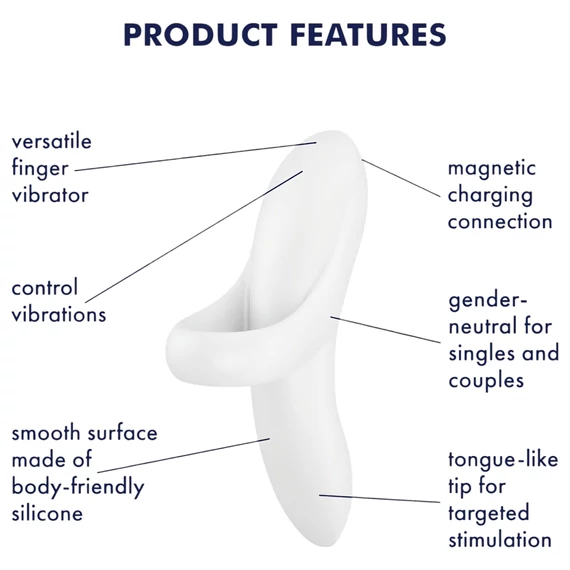 Satisfyer Bold Lover - nabíjateľný vodeodolný prstový vibrátor (biely)