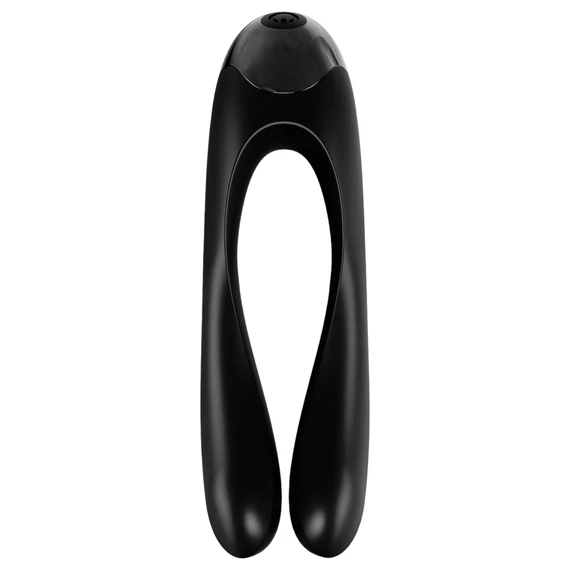 Satisfyer Candy Cane - čierny vodeodolný dvojvetvový vibrátor