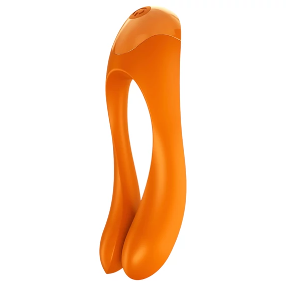 Satisfyer Candy Cane - nabíjací, vodotesný dvojitý vibrátor (oranžový)