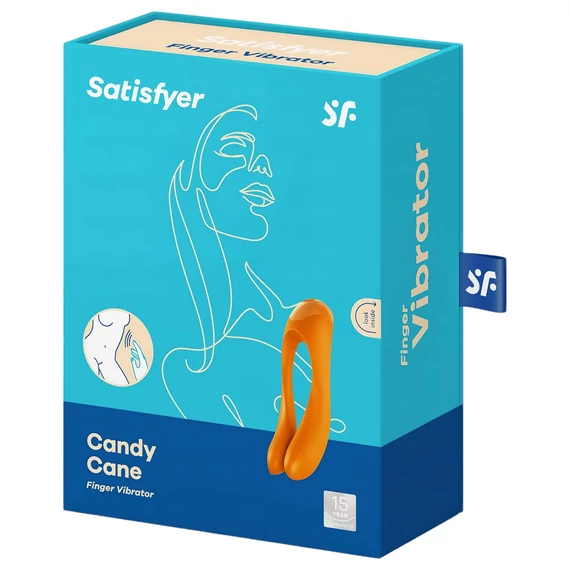 Satisfyer Candy Cane - nabíjací, vodotesný dvojitý vibrátor (oranžový)