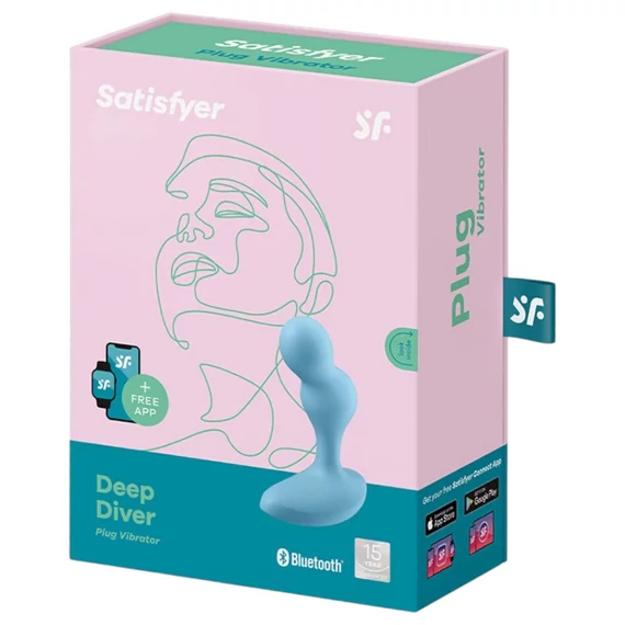 Satisfyer Deep Diver - inteligentný análny vibrátor (modrý)