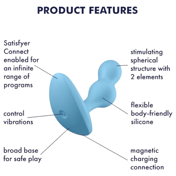 Satisfyer Deep Diver - inteligentný análny vibrátor (modrý)