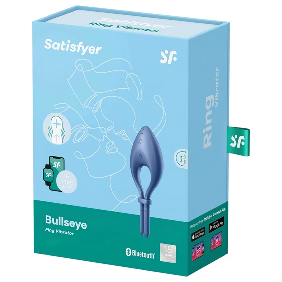 Satisfyer Bullseye - inteligentný vibračný krúžok na penis (kráľovská modrá)