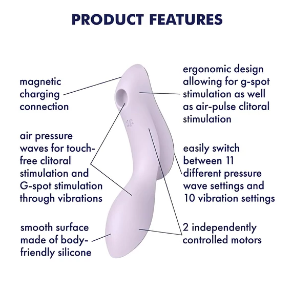 Satisfyer Curvy Trinity 2 - 2v1 vibrátor s vlnami (fialový)