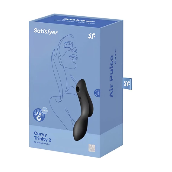 Satisfyer Curvy Trinity 2 - čierny 2v1 vibrátor s vlnami
