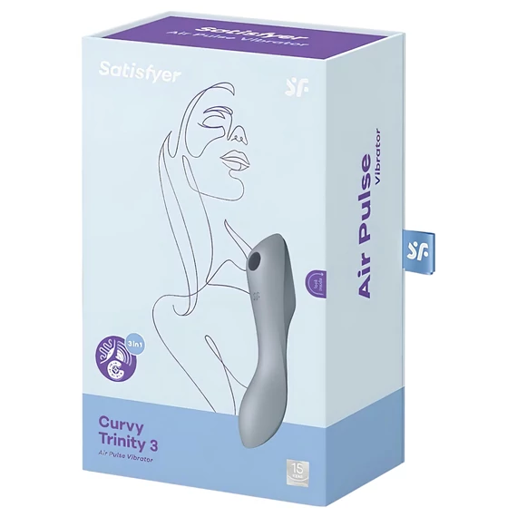 Satisfyer Curvy Trinity 3 - 2v1 vibrátor s tlakovými vlnami (šedý)