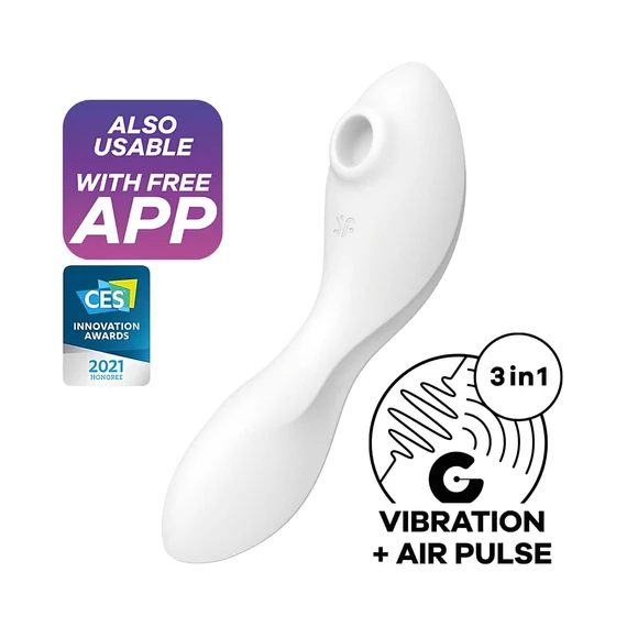 Satisfyer Curvy Trinity 5+ - šikovný 2v1 vibrátor (biely)
