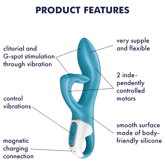 Satisfyer Embrace Me - nabíjateľný vibrátor s ramenom na klitoris (tyrkysový)