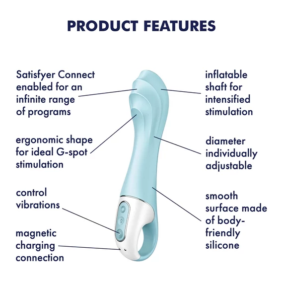 Satisfyer Air Pump 5 - inteligentný modrý pumpovací vibrátor