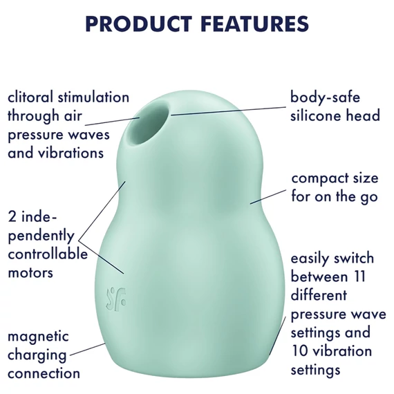 Satisfyer Pro To Go 1 - akumulátorový, tlakový stimulátor klitorisu (mentol)
