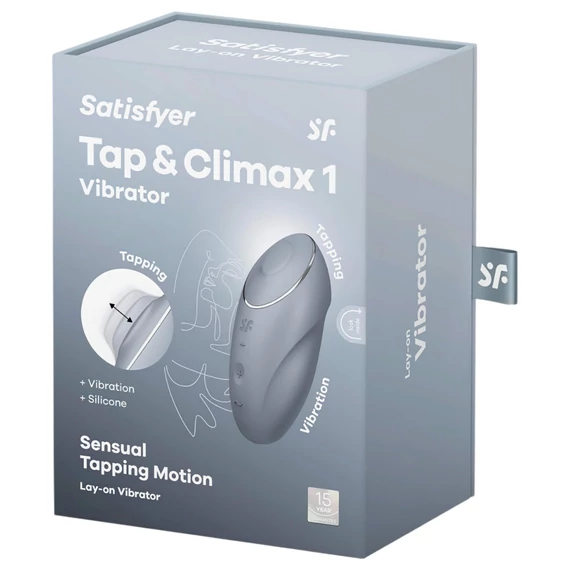 Satisfyer Tap & Climax 1 - 2v1 vibrátor a klitoris stimulátor (sivý)