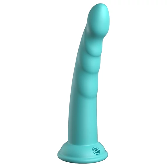 Dillio Slim Seven - prísavný stimulujúci vibrátor (20cm) - tyrkysový
