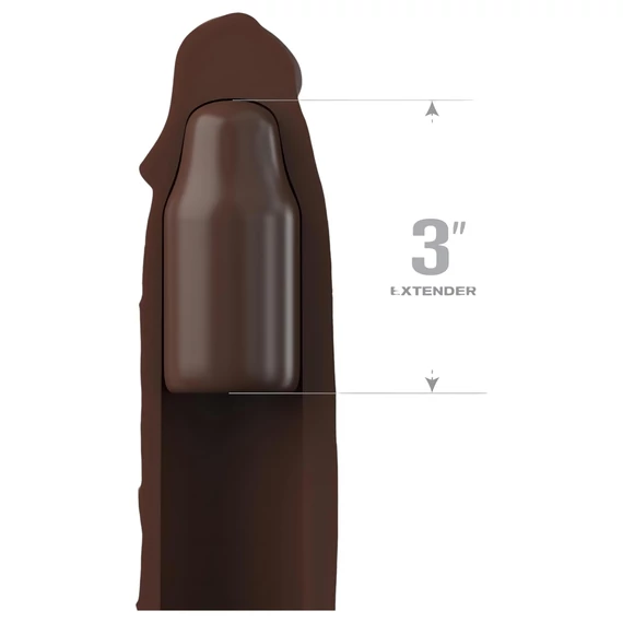 X-TENSION Elite 3 - Strihateľný návlek na penis (hnedý)