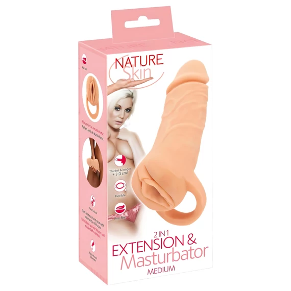 Nature Skin - penis vec s umelou vaginou - 18cm (prírodná farba)