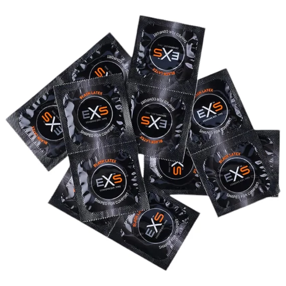 EXS Black - čierny latexový kondóm (100 ks)