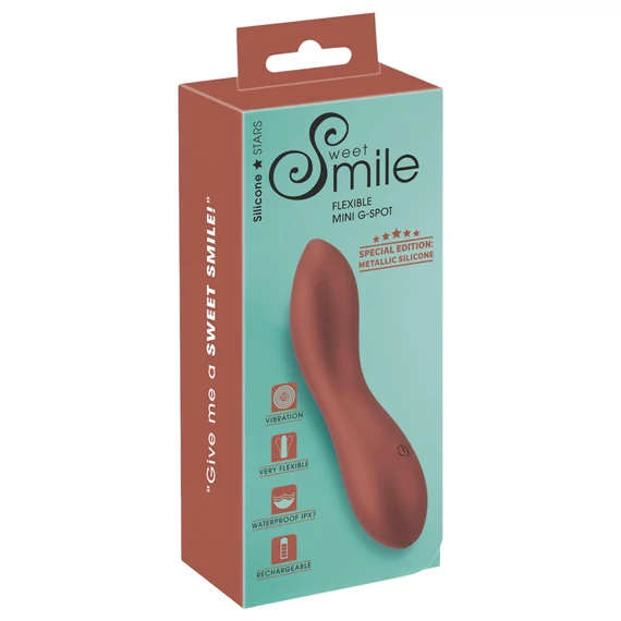 Smile - pružný mini G-bod vibrátor (bronzový)