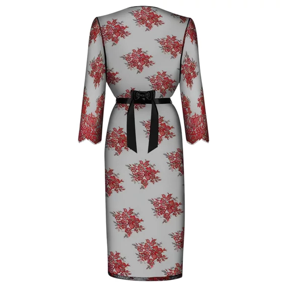 Obsessive Redessia - čipkované kimono (červeno-čierne) - L/XL