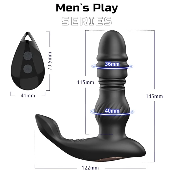 Men's Play - pohyblivý čierny prostatový vibrátor