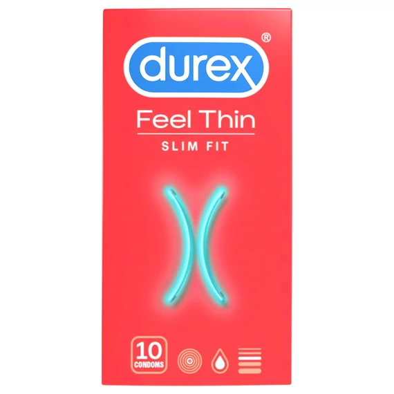 Durex Feel Thin Slim Fit - skutočný pocit kondóm (10 ks)