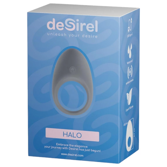 Desirel Halo - chytrý vibračný krúžok na penis (čierny)