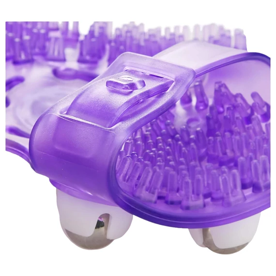 Fialový masážny roller s guľôčkami