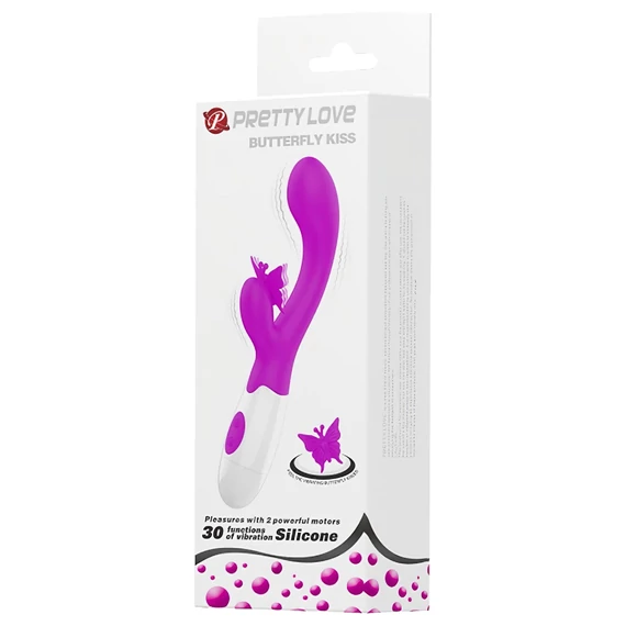 Pretty Love Butterfly Kiss – motýlí vibrátor s dráždítkom (ružový)