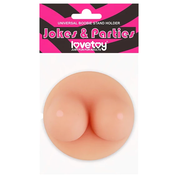 Lovetoy - držiak na mobil s prísavkou - prsia (naturálny)