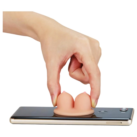 Lovetoy - držiak na mobil s prísavkou - prsia (naturálny)