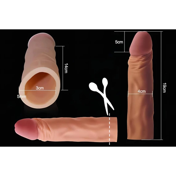 Lovetoy Pleasure X-tender - penisový návlek - 19 cm (prírodný)
