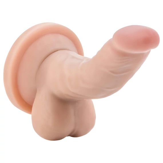 Dr. Skin 4 - realistický dildo s prísavkou a semenníkmi - 12cm, prírodný