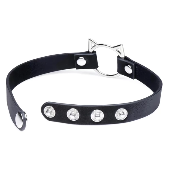 Master Series Kinky Kitty - obojok s mačacou hlavou (čierny)
