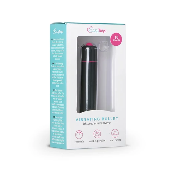 Easytoys Bullet - vodotesný mini vibrátor (čierny)