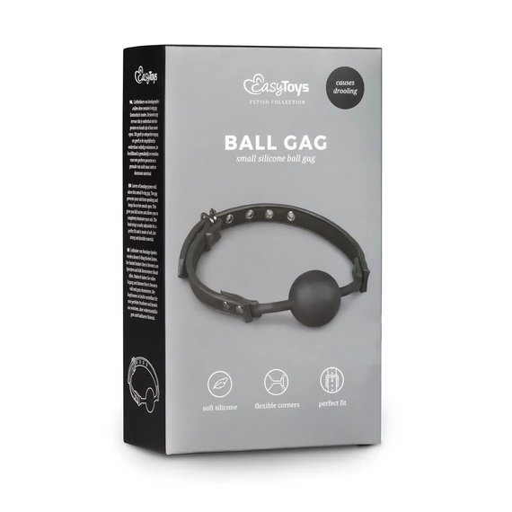 Easytoys - čierny silikónový roubík s guličkou