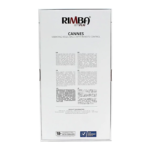 Rimba Cannes - čierne vibračné vajíčko, bezdrôtové, nabíjateľné