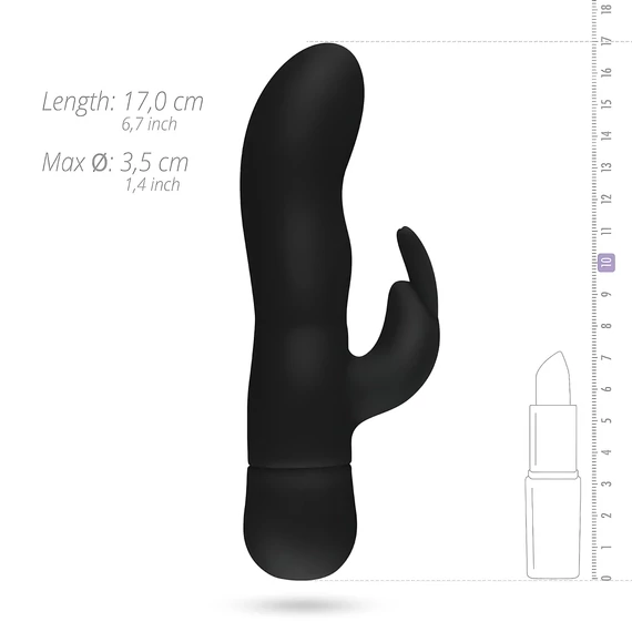 Easytoys Mad Rabbit - Vibračný G-bod stimulátor s klitoriálnym ramenom (čierny)