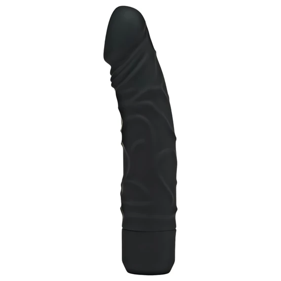 Klasický Real - realistický silikónový vibrátor (čierny)