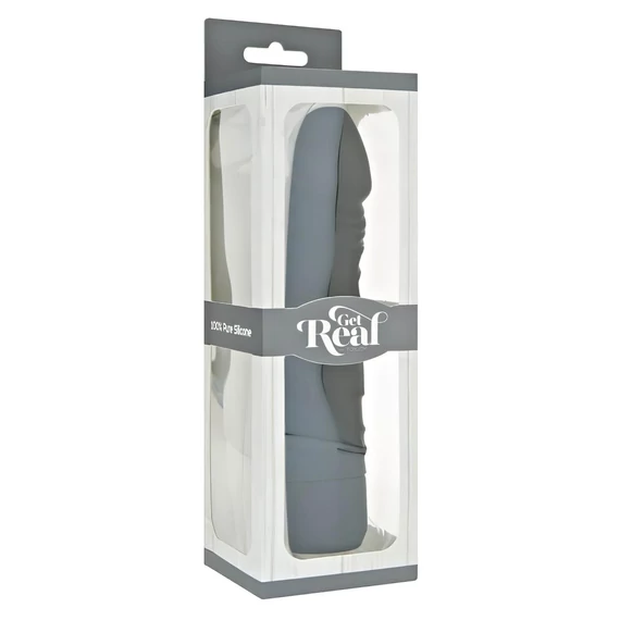 Klasický Real - realistický silikónový vibrátor (čierny)