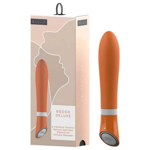 B SWISH Bgood Deluxe - silikónový vibrátor, oranžový sen