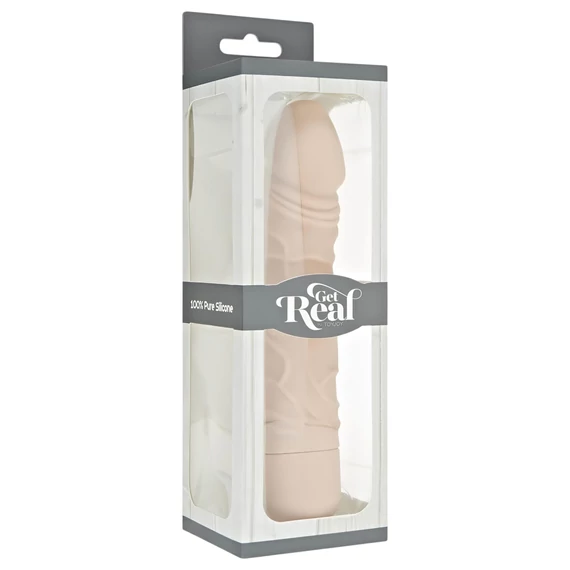 Klasický realistický silikónový vibrátor (naturálny)