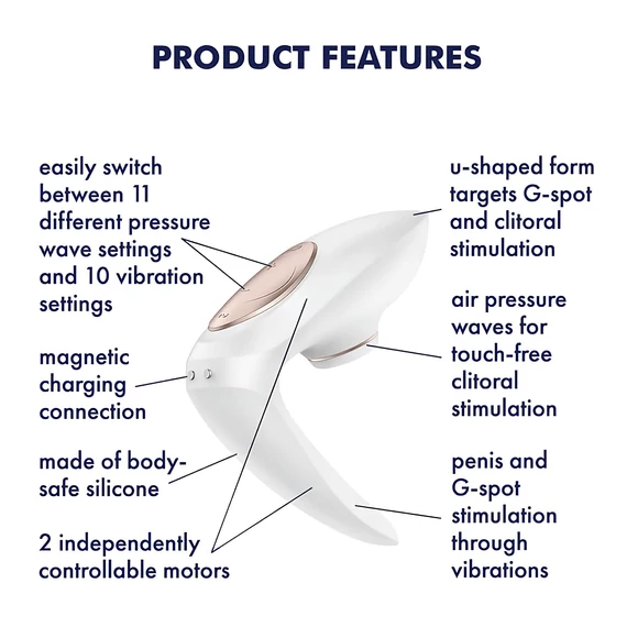 Satisfyer Pro 4 pre páry - nabíjateľný vibračný stimulátor (biely)